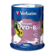 Verbatim DVD+R 4.7GB 16x White Printable 100 Pack on Spindle